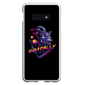 Чехол для Samsung S10E с принтом GOATALLY , Силикон | Область печати: задняя сторона чехла, без боковых панелей | 80 | cyber | game | goat | hotline | hotlinemiami | maiami | music | outrun | retro | retrowave | synth | synthwave | игра | кибер | козел | ретро