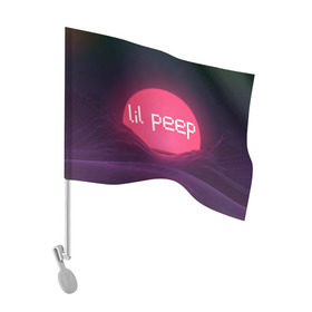 Флаг для автомобиля с принтом lil peep(Logo) , 100% полиэстер | Размер: 30*21 см | cry baby | lil peep | logo | rap | заход солнца | знаменитости. эмо | известный исполнитель | неон | пип | редактируемое лого | реп | розоватый оттенок | рок | рэп | яркий фон