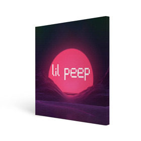 Холст квадратный с принтом lil peep(Logo) , 100% ПВХ |  | cry baby | lil peep | logo | rap | заход солнца | знаменитости. эмо | известный исполнитель | неон | пип | редактируемое лого | реп | розоватый оттенок | рок | рэп | яркий фон
