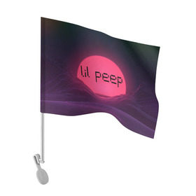 Флаг для автомобиля с принтом lil peep(Black Logo) , 100% полиэстер | Размер: 30*21 см | cry baby | lil peep | logo | rap | заход солнца | знаменитости. эмо | известный исполнитель | неон | пип | редактируемое лого | реп | розоватый оттенок | рок | рэп | яркий фон