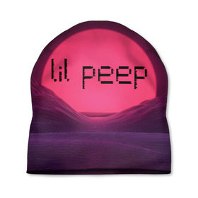 Шапка 3D с принтом lil peep(Black Logo) , 100% полиэстер | универсальный размер, печать по всей поверхности изделия | cry baby | lil peep | logo | rap | заход солнца | знаменитости. эмо | известный исполнитель | неон | пип | редактируемое лого | реп | розоватый оттенок | рок | рэп | яркий фон