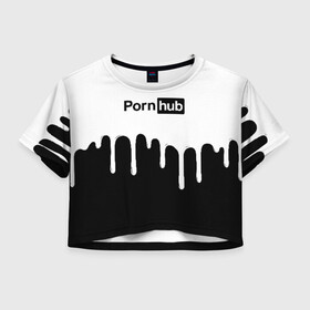 Женская футболка Crop-top 3D с принтом PornHub , 100% полиэстер | круглая горловина, длина футболки до линии талии, рукава с отворотами | brazzers | pron | бразерс | браззерс | любовь | сайт | сэкс
