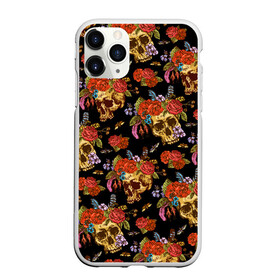 Чехол для iPhone 11 Pro Max матовый с принтом Skulls and Roses , Силикон |  | Тематика изображения на принте: flowers | halloween | rose | skull | tattoo | жуки | насекомые | роза | тату | татуировка | хеллоуин | хэллоуин | цветок | цветы | череп