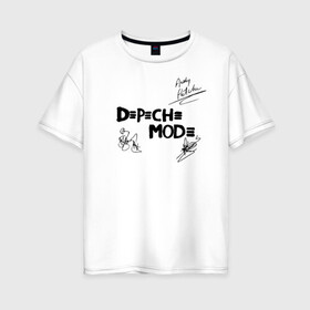 Женская футболка хлопок Oversize с принтом Depeche Mode , 100% хлопок | свободный крой, круглый ворот, спущенный рукав, длина до линии бедер
 | depeche mode | альтернативный | вестник моды | депеш мод | депешмод | дэйв гаан | индастриал | мартин гор | музыка | новая волна | роза | рок | синти поп | электроник | энди флетчер