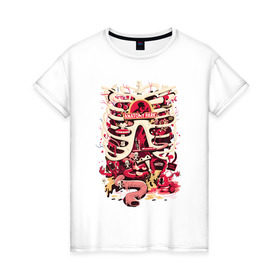 Женская футболка хлопок с принтом Anatomy park , 100% хлопок | прямой крой, круглый вырез горловины, длина до линии бедер, слегка спущенное плечо | anatomy park | vdgerir | скелет