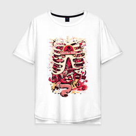 Мужская футболка хлопок Oversize с принтом Anatomy park , 100% хлопок | свободный крой, круглый ворот, “спинка” длиннее передней части | anatomy park | vdgerir | скелет