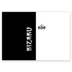 Поздравительная открытка с принтом KIZARU , 100% бумага | плотность бумаги 280 г/м2, матовая, на обратной стороне линовка и место для марки
 | Тематика изображения на принте: family | haunted | karmageddon | karmagedon | kizaru | кармагеддон | кармагедон | кизару | фэмили | хаунтед