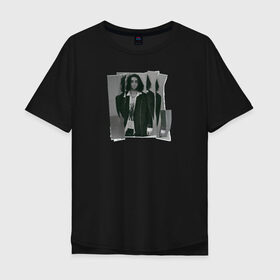 Мужская футболка хлопок Oversize с принтом Lizer (Не ангел) , 100% хлопок | свободный крой, круглый ворот, “спинка” длиннее передней части | lizer | лизер | не ангел | реп | рэп