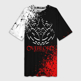 Платье-футболка 3D с принтом Оверлорд лого краснобелый ,  |  | overlord | аниме | гранж | лого | логотип | оверлорд | сериал | текстура