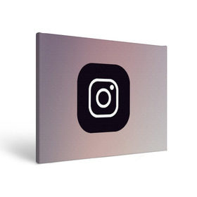 Холст прямоугольный с принтом instagram(logo and background) , 100% ПВХ |  | instagram | logo | инстаграм | лого | мягкие цвета | приложение | простая картинка | фотоаппарат | черная картинка | черный | черный значок | черный цвет