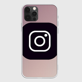 Чехол для iPhone 12 Pro Max с принтом instagram(logo and background) , Силикон |  | instagram | logo | инстаграм | лого | мягкие цвета | приложение | простая картинка | фотоаппарат | черная картинка | черный | черный значок | черный цвет