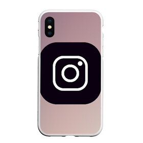 Чехол для iPhone XS Max матовый с принтом instagram(logo and background) , Силикон | Область печати: задняя сторона чехла, без боковых панелей | instagram | logo | инстаграм | лого | мягкие цвета | приложение | простая картинка | фотоаппарат | черная картинка | черный | черный значок | черный цвет