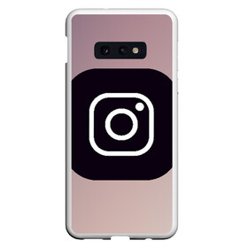 Чехол для Samsung S10E с принтом instagram(logo and background) , Силикон | Область печати: задняя сторона чехла, без боковых панелей | instagram | logo | инстаграм | лого | мягкие цвета | приложение | простая картинка | фотоаппарат | черная картинка | черный | черный значок | черный цвет