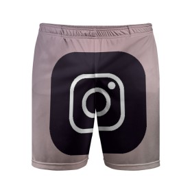 Мужские шорты спортивные с принтом instagram(logo and background) ,  |  | instagram | logo | инстаграм | лого | мягкие цвета | приложение | простая картинка | фотоаппарат | черная картинка | черный | черный значок | черный цвет