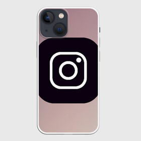 Чехол для iPhone 13 mini с принтом instagram(logo and background) ,  |  | instagram | logo | инстаграм | лого | мягкие цвета | приложение | простая картинка | фотоаппарат | черная картинка | черный | черный значок | черный цвет