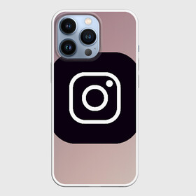 Чехол для iPhone 13 Pro с принтом instagram(logo and background) ,  |  | Тематика изображения на принте: instagram | logo | инстаграм | лого | мягкие цвета | приложение | простая картинка | фотоаппарат | черная картинка | черный | черный значок | черный цвет