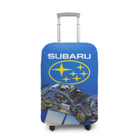 Чехол для чемодана 3D с принтом Subaru , 86% полиэфир, 14% спандекс | двустороннее нанесение принта, прорези для ручек и колес | sti | subaru | subaru impreza | subaru impreza wrx sti | subaru sti | субару | субару импреза