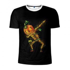 Мужская футболка 3D спортивная с принтом Dabbing Pumpkin , 100% полиэстер с улучшенными характеристиками | приталенный силуэт, круглая горловина, широкие плечи, сужается к линии бедра | Тематика изображения на принте: 19 | 2019 | cat | ghost | halloween | ведьма | динозавр | кости | кошка | ночь | паук | приведение | призрак | скелет | тыква | тьма | ужас | хелловин | хеллоувин | хэллоуин | череп