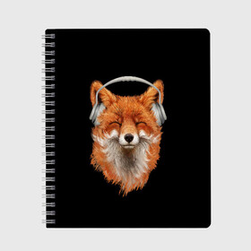 Тетрадь с принтом Лиса в наушниках , 100% бумага | 48 листов, плотность листов — 60 г/м2, плотность картонной обложки — 250 г/м2. Листы скреплены сбоку удобной пружинной спиралью. Уголки страниц и обложки скругленные. Цвет линий — светло-серый
 | 20 | 2020 | 2k20 | 2к20 | animal | animals | forest | fox | headphones | music | new year | redhead | smile | животное | животные | зима | лес | лис | лиса | лисица | музыка | наушники | новый год | рыжая | смайл | улыбка | фыр