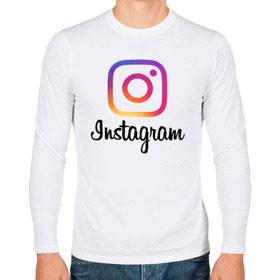 Мужской лонгслив хлопок с принтом Instagram , 100% хлопок |  | Тематика изображения на принте: application | instagram | инстаграм | приложение