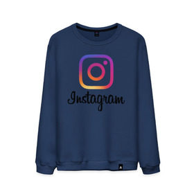 Мужской свитшот хлопок с принтом Instagram , 100% хлопок |  | Тематика изображения на принте: application | instagram | инстаграм | приложение