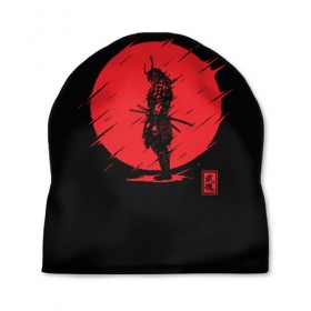 Шапка 3D с принтом Samurai , 100% полиэстер | универсальный размер, печать по всей поверхности изделия | ahegao | anime | blood | japan | samurai | senpai | warior | аниме | ахегао | воин | катана | кровавая | кровавый | кровь | луна | самураи | самурай | семпай | сенпай | солнце | япония