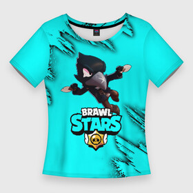 Женская футболка 3D Slim с принтом Brawl Stars CROW ,  |  | brawl | brawl stars | crow | leon | stars | бравл | бравл старс | браво старс | игра | компьютерная | кров | леон | онлайн | старс