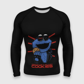 Мужской рашгард 3D с принтом Come with me if you want ,  |  | Тематика изображения на принте: cookie | cookiemonster | delicious | eat | monster | yummy | еда | коржик | куки | кукимонстр | монстр | печенье | сладости | улица | улицасезам