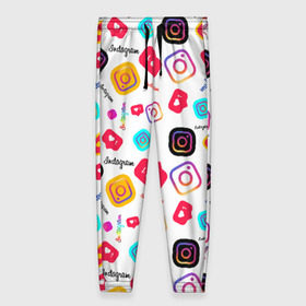 Женские брюки 3D с принтом Instagram , полиэстер 100% | прямой крой, два кармана без застежек по бокам, с мягкой трикотажной резинкой на поясе и по низу штанин. В поясе для дополнительного комфорта — широкие завязки | Тематика изображения на принте: application | instagram | инстаграм | приложение
