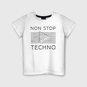 Детская футболка хлопок с принтом Technocafe , 100% хлопок | круглый вырез горловины, полуприлегающий силуэт, длина до линии бедер | Тематика изображения на принте: cafe | minimal | music | nightclub | non stop | party | radio | techno | вечеринка | клуб | музыка | радио | техно