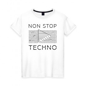 Женская футболка хлопок с принтом Technocafe , 100% хлопок | прямой крой, круглый вырез горловины, длина до линии бедер, слегка спущенное плечо | cafe | minimal | music | nightclub | non stop | party | radio | techno | вечеринка | клуб | музыка | радио | техно