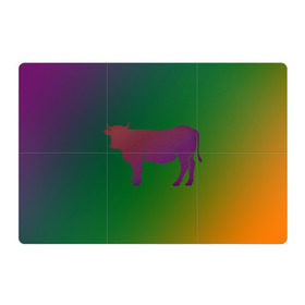 Магнитный плакат 3Х2 с принтом Корова(трехцветный градиент) , Полимерный материал с магнитным слоем | 6 деталей размером 9*9 см | animals | животные | звери | корова | коровка | коровы | мягкий цвет | прикольная картинка | простая картинка