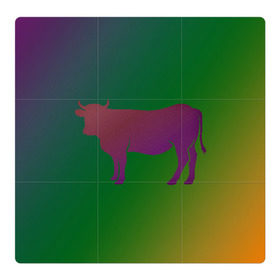 Магнитный плакат 3Х3 с принтом Корова(трехцветный градиент) , Полимерный материал с магнитным слоем | 9 деталей размером 9*9 см | animals | животные | звери | корова | коровка | коровы | мягкий цвет | прикольная картинка | простая картинка