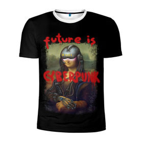 Мужская футболка 3D спортивная с принтом Cyberpunk Mona Lisa , 100% полиэстер с улучшенными характеристиками | приталенный силуэт, круглая горловина, широкие плечи, сужается к линии бедра | 2077 | cyberpunk | cyberpunk 2077 | game | keanu reeves | lisa | mona | samurai | игра | искуство | картина | киану ривз | кибер | киберпанк | киборг | лиза | мона | робот | самураи