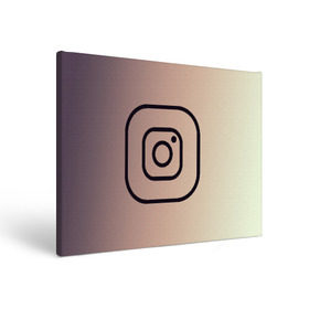 Холст прямоугольный с принтом instagram(simple logo) , 100% ПВХ |  | instagram | logo | инстаграм | лого | мягкие цвета | приложение | простая картинка | фотоаппарат | черная картинка | черный | черный значок | черный цвет