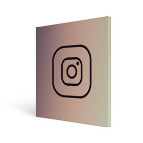 Холст квадратный с принтом instagram(simple logo) , 100% ПВХ |  | instagram | logo | инстаграм | лого | мягкие цвета | приложение | простая картинка | фотоаппарат | черная картинка | черный | черный значок | черный цвет