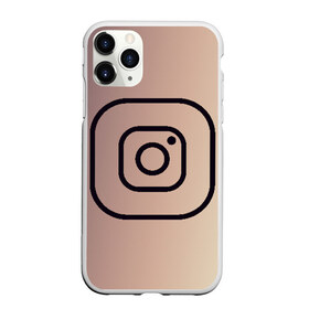 Чехол для iPhone 11 Pro матовый с принтом instagram(simple logo) , Силикон |  | instagram | logo | инстаграм | лого | мягкие цвета | приложение | простая картинка | фотоаппарат | черная картинка | черный | черный значок | черный цвет