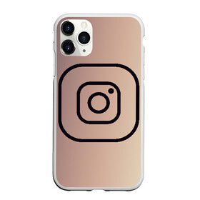 Чехол для iPhone 11 Pro Max матовый с принтом instagram(simple logo) , Силикон |  | instagram | logo | инстаграм | лого | мягкие цвета | приложение | простая картинка | фотоаппарат | черная картинка | черный | черный значок | черный цвет