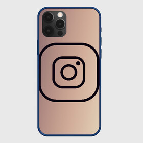 Чехол для iPhone 12 Pro с принтом instagram(simple logo) , силикон | область печати: задняя сторона чехла, без боковых панелей | instagram | logo | инстаграм | лого | мягкие цвета | приложение | простая картинка | фотоаппарат | черная картинка | черный | черный значок | черный цвет