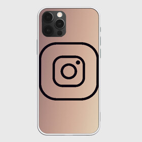 Чехол для iPhone 12 Pro Max с принтом instagram(simple logo) , Силикон |  | Тематика изображения на принте: instagram | logo | инстаграм | лого | мягкие цвета | приложение | простая картинка | фотоаппарат | черная картинка | черный | черный значок | черный цвет