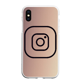 Чехол для iPhone XS Max матовый с принтом instagram(simple logo) , Силикон | Область печати: задняя сторона чехла, без боковых панелей | instagram | logo | инстаграм | лого | мягкие цвета | приложение | простая картинка | фотоаппарат | черная картинка | черный | черный значок | черный цвет