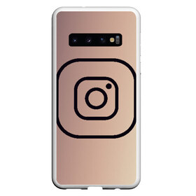 Чехол для Samsung Galaxy S10 с принтом instagram(simple logo) , Силикон | Область печати: задняя сторона чехла, без боковых панелей | instagram | logo | инстаграм | лого | мягкие цвета | приложение | простая картинка | фотоаппарат | черная картинка | черный | черный значок | черный цвет