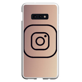 Чехол для Samsung S10E с принтом instagram(simple logo) , Силикон | Область печати: задняя сторона чехла, без боковых панелей | instagram | logo | инстаграм | лого | мягкие цвета | приложение | простая картинка | фотоаппарат | черная картинка | черный | черный значок | черный цвет