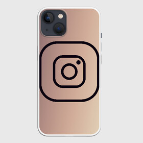 Чехол для iPhone 13 с принтом instagram(simple logo) ,  |  | instagram | logo | инстаграм | лого | мягкие цвета | приложение | простая картинка | фотоаппарат | черная картинка | черный | черный значок | черный цвет