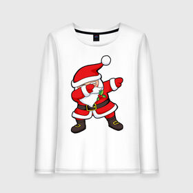 Женский лонгслив хлопок с принтом Santa dab , 100% хлопок |  | cap | christmas | dance | deb | fur coat | hand | holly | movement | new year | red | santa claus | движение | дэб | колпак | красная | новый год | остролистный | падуб | рождество | рукой | санта клаус | танец | шуба