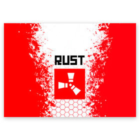 Поздравительная открытка с принтом RUST , 100% бумага | плотность бумаги 280 г/м2, матовая, на обратной стороне линовка и место для марки
 | magic rust | rust | rust 2019 | раст | раст 2019. | раст легаси