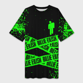 Платье-футболка 3D с принтом BILLIE EILISH ,  |  | be | billie | billie eilish | blohsh | ghoul | билли | билли айлиш