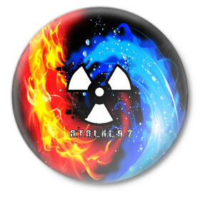 Значок с принтом S.T.A.L.K.E.R 2 ,  металл | круглая форма, металлическая застежка в виде булавки | Тематика изображения на принте: game | stalker | stalker 2 | глуховский | радиация | сталкер | сталкеры | чернобыль | ядерный взрыв