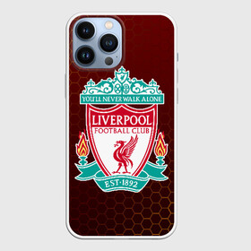 Чехол для iPhone 13 Pro Max с принтом LIVERPOOL ,  |  | Тематика изображения на принте: lfc | liverpool | sport | ynwa | ливерпуль | лфк | спорт