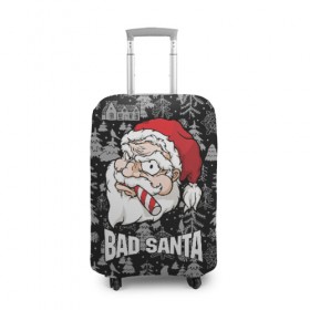 Чехол для чемодана 3D с принтом Bad santa , 86% полиэфир, 14% спандекс | двустороннее нанесение принта, прорези для ручек и колес | 